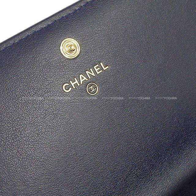 2019年 クルーズライン 新作 CHANEL シャネル ドーヴィル ファスナー付フラップ 長財布 ネイビー A81976 新品