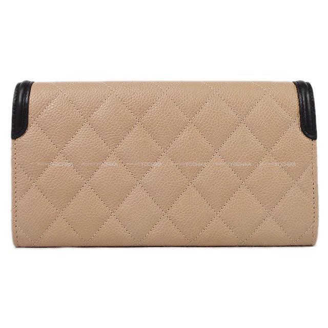 CHANEL シャネル フィリグリー マトラッセ フラップ 長財布 ベージュ/黒 グレインドカーフ A84448 新品