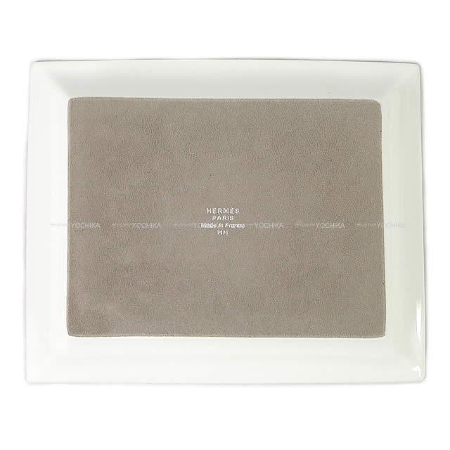 HERMES エルメス ヴィドポッシュトレー モザイク 24 プラチナ お皿  グレーモザイク ポーセリン(陶器) 新品