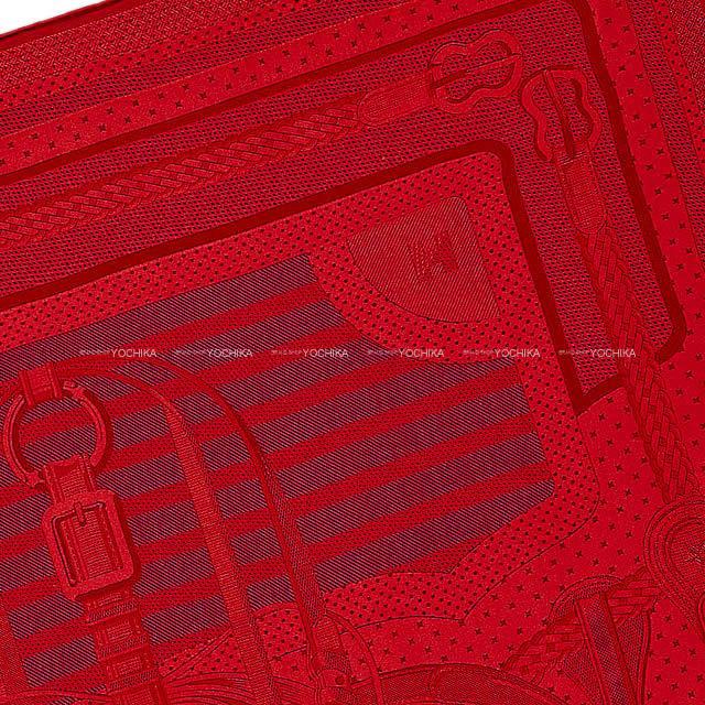 HERMES エルメス ジャガード カレ90 "コーチング" ルージュピマン シルク100% 新品