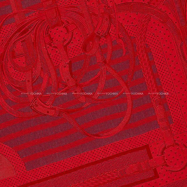 HERMES エルメス ジャガード カレ90 "コーチング" ルージュピマン シルク100% 新品