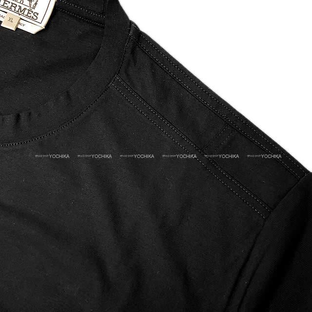 HERMES エルメス メンズ Tシャツ ポケット付 半袖 #XL 黒(ブラック) コットン100% 新品