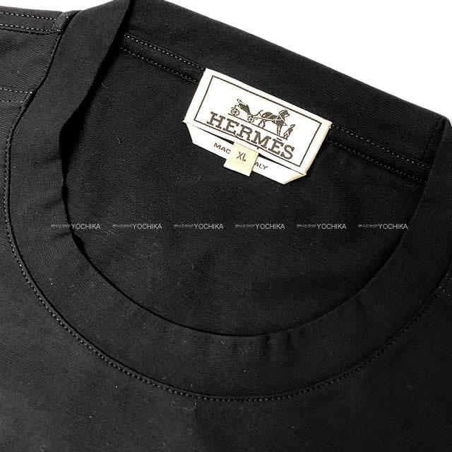 HERMES エルメス メンズ Tシャツ ポケット付 半袖 #XL 黒(ブラック) コットン100% 新品