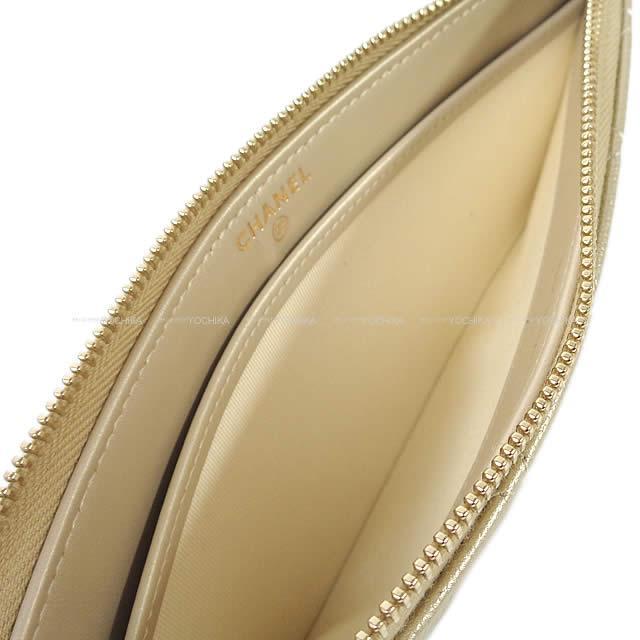 CHANEL シャネル マトラッセ カード スマホ ケース クラッチ ポーチ ゴールド A81462 新品