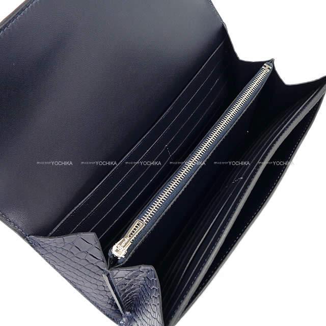 HERMES エルメス 長財布 コンスタンス ロング ブルーマリン クロコダイルアリゲーターマット シルバー金具 新品