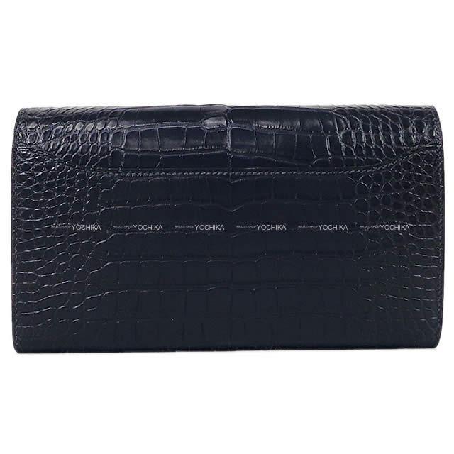 HERMES エルメス 長財布 コンスタンス ロング ブルーマリン クロコダイルアリゲーターマット シルバー金具 新品