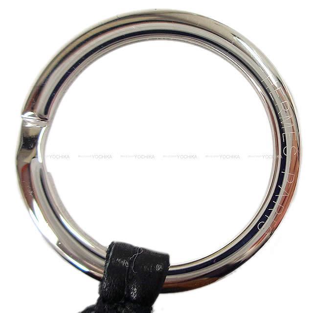 HERMES エルメス フリンジ キーホルダー カルメン ウノドス ライムXセレステ ラムスキン シルバー金具 新品