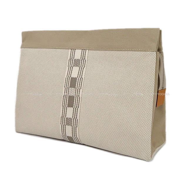 2019年 新作 HERMES エルメス ポーチ "ジメトゥ GM" グリスポンス コットン100% 新品