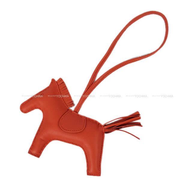 HERMES エルメス バッグチャーム "ロデオ/RODEO" MM コーネリアン アニューミロ(ラム) 新品