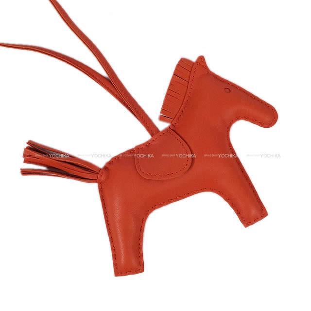 HERMES エルメス バッグチャーム "ロデオ/RODEO" MM コーネリアン アニューミロ(ラム) 新品