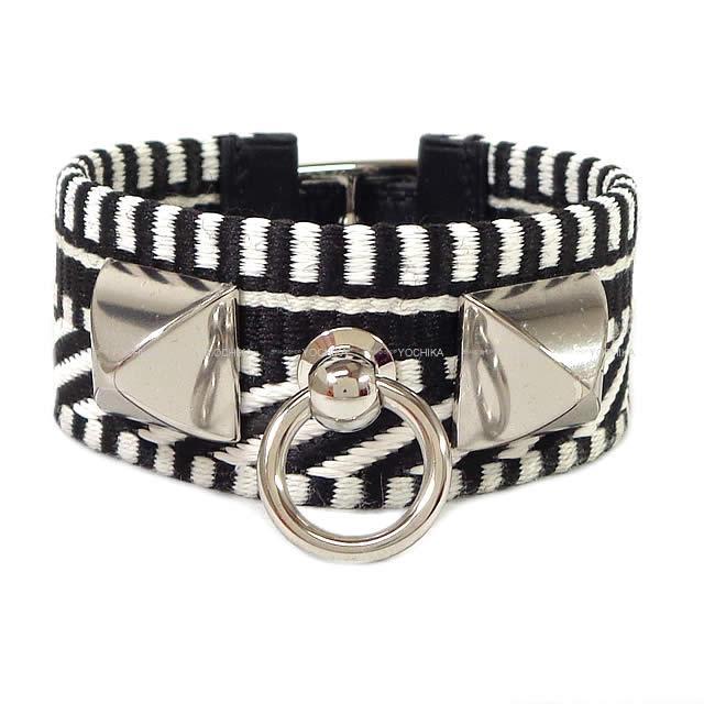 エルメス ブレスレット バングル リヴァル カヴァル #T2 黒X白  