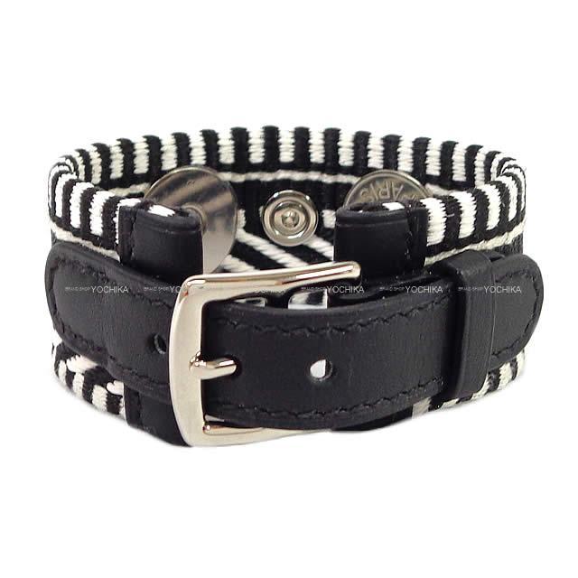 エルメス ブレスレット バングル リヴァル カヴァル #T2 黒X白  