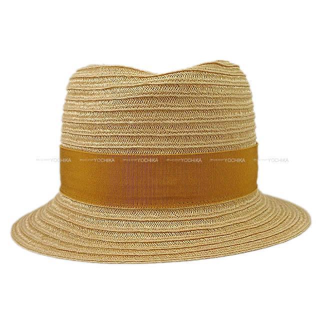 HERMES エルメス レディース ストローハット 帽子 "ノラ" #58 ナチュラル 麻100% 新品