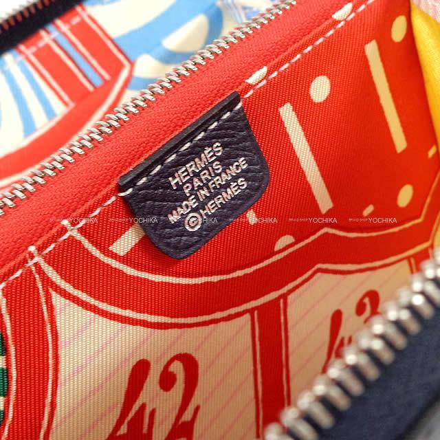 HERMES エルメス アザップ シルクイン コンパクト 財布 "シルク・ゲーム" ブルーインディゴ
