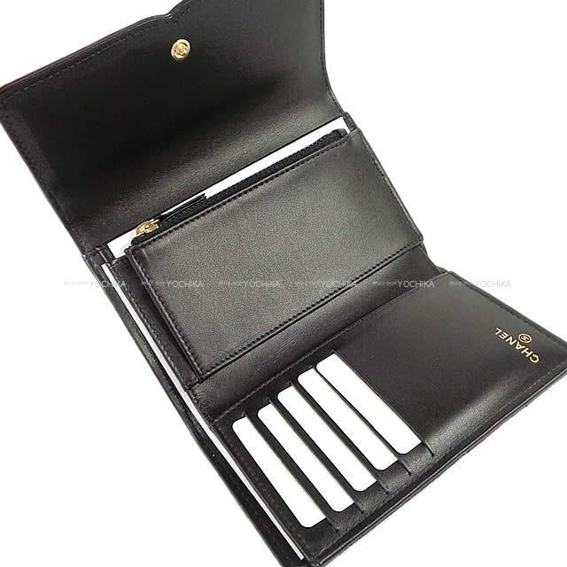 CHANEL シャネル フィグリー マトラッセ ビックココマーク フラップ 三つ折り 財布 黒 キャビア A84481 新品