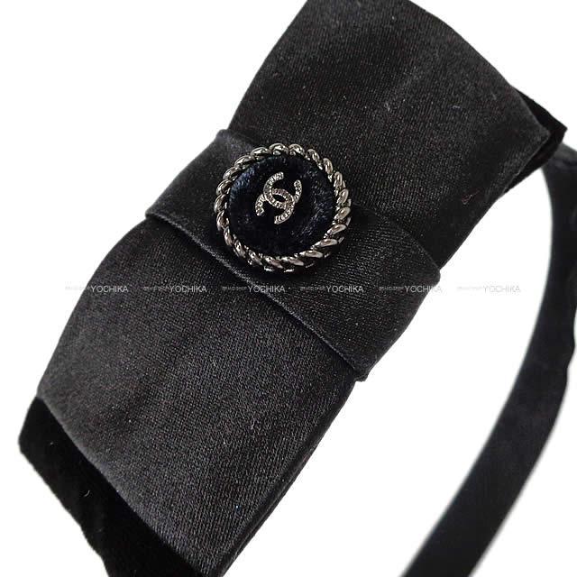 CHANEL シャネル リボン カチューシャ ヘアアクセサリー 黒 シルク/レーヨン A53773 新品