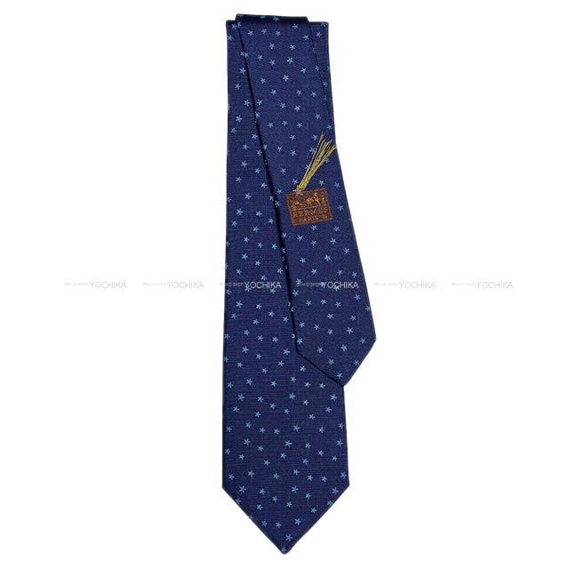 2019年春夏 新作 HERMES エルメス ネクタイ "Shooting Star" マリンXアズール シルク100% 新品