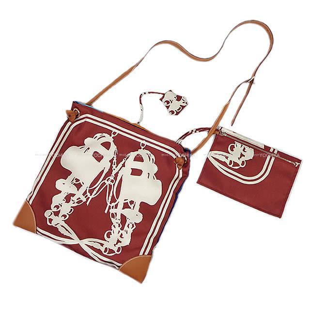 HERMES エルメス シルキーシティ33 PM ポーチ付 "ブリッド ドゥ ガラ" ルージュアッシュXゴールド 新品