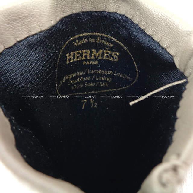 HERMES エルメス スペシャルオーダー レディース 手袋 グローブ "リスボン" #7.5 グリアスファルト 新品