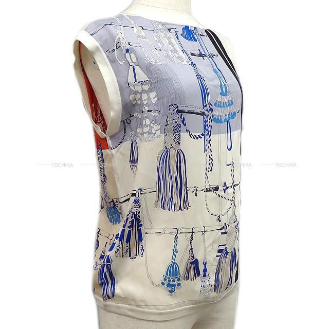 HERMES エルメス レディース ノースリーブ ニット セーター プリント  