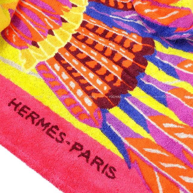 HERMES エルメス ビーチタオル "ブラジル" ジョーヌシトロンXローズXマルチカラー コットン100% 新品未使用