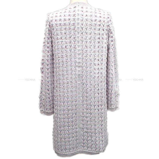 Chanel La Pausa 19年 春夏 クルーズ シャネル レディース ツイード ワンピース ドレス 38 白 ピンク ブルー ゴールド コットン ポリウレタン ナイロン P 新品未使用