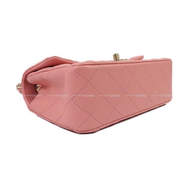 Chanel シャネル ミニ マトラッセ チェーン ショルダーバッグ スモークピンク ラムスキン シャンパンゴールド金具 A 新品未使用