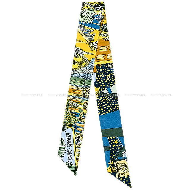 2019年 秋冬 新作 HERMES エルメス ツイリー スカーフ "アニマポリス" ブルーXオークルXヴェール