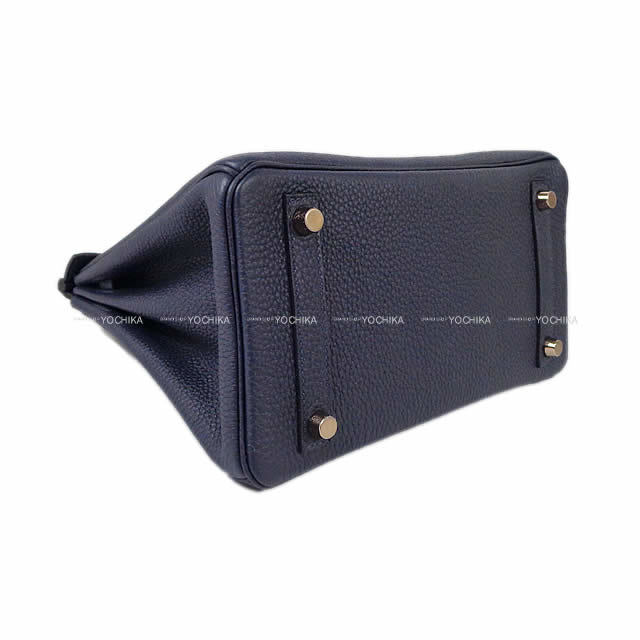 HERMES エルメス ハンドバッグ バーキン25 ブルーニュイ トゴ ローズゴールド金具 新品