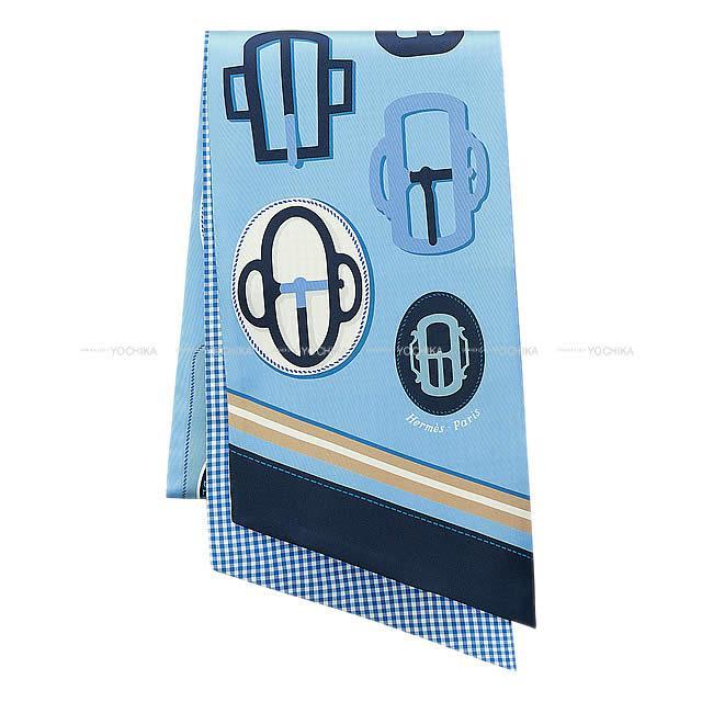 HERMES エルメス マキシ ツイリー スカーフ "モダンなバックル" シエル/キャバン/ヴェール シルク100% 新品