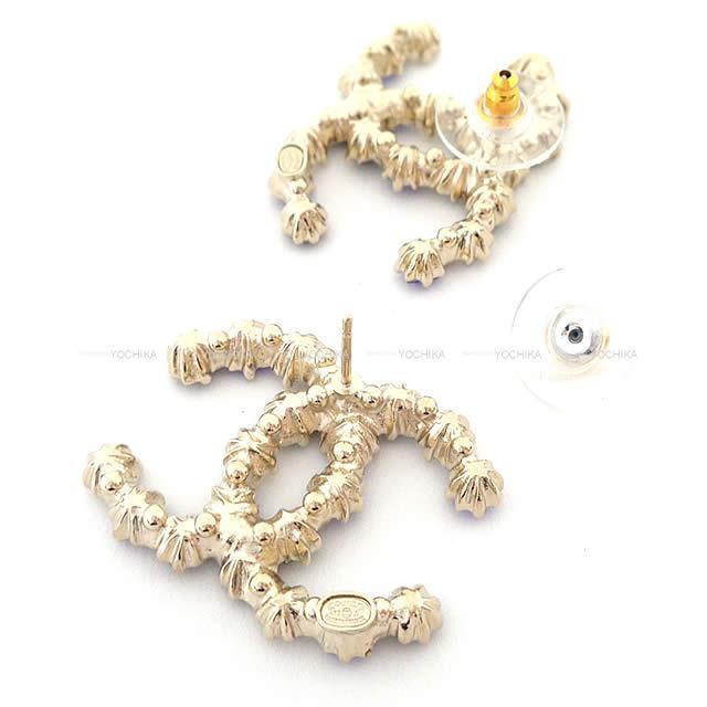 2019年 新作 CHANEL シャネル ビッグココマーク ミックス スクエア ストラス ピア