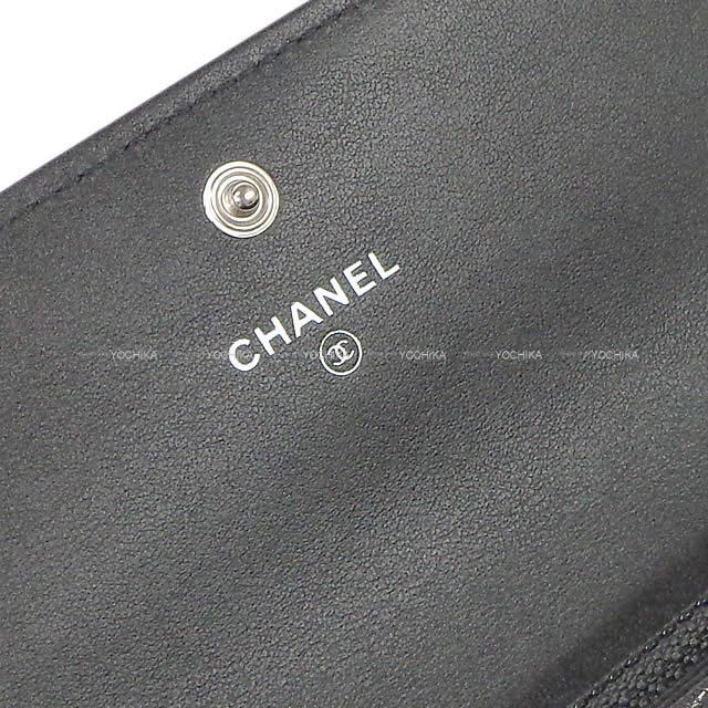 2019年春夏 新作 CHANEL シャネル カメリア エンボス フラップ 長財布 グレー ラム