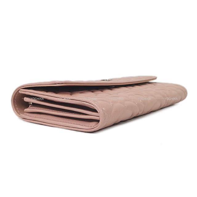 2019年春夏 新作 CHANEL シャネル カメリア エンボス フラップ 長財布 ピンク