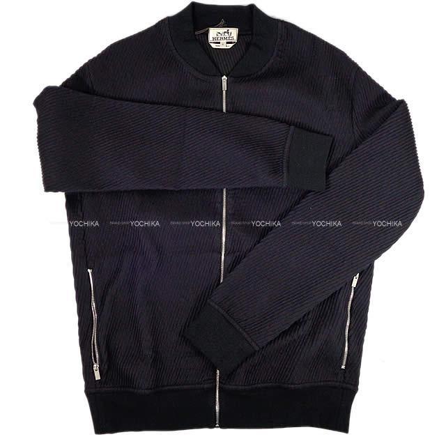 Hermes エルメス メンズ ジャケット ブルゾンジップ Diagonale 3d S ブルン ウールxポリエステルxコットン 新品