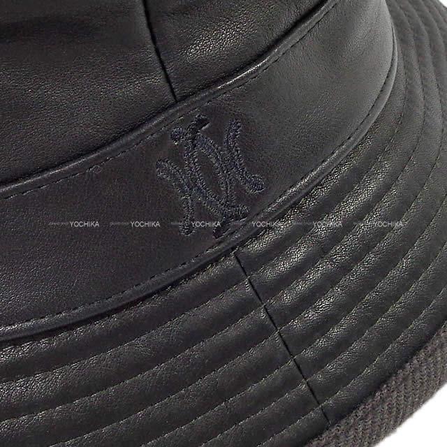 HERMES エルメス レディース モッチプール レザー ハット 帽子 #59 黒(ブラック) カーフ 新品未使用