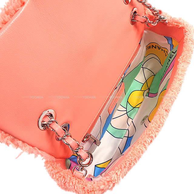 CHANEL シャネル マトラッセ チェーン ショルダー フラップ バッグ サーモンピンク