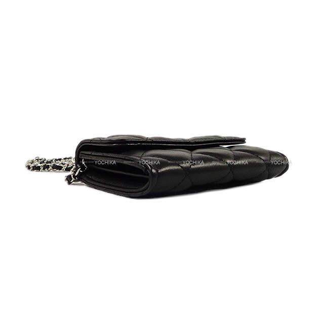 CHANEL シャネル マトラッセ ココマーク インナーロゴ ミニ カードケース チェーンウォレット ショルダーバッグ 黒 (ブラック) ラムスキン シルバー金具 新品未使用 CHANEL シャネル マトラッセ ココマーク インナーロゴ ミニ カードケース チェーンウォレット ショルダーバッグ 黒 (ブラック) ラムスキン シルバー金具 新品未使用