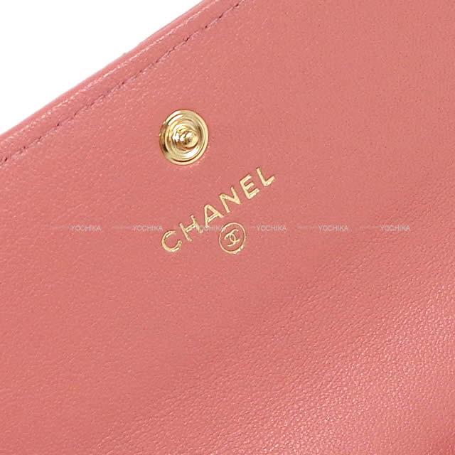 2019年 秋冬 新作 CHANEL シャネル チェーン ココマーク マトラッセ フラップ 長財布 ピンク AP0795 新品