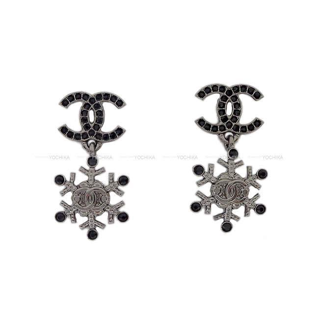 CHANEL　シャネル　クリスタル　ピアス　シルバー　キラキラ ピアス - メタル & ストラス、シルバー & クリスタル