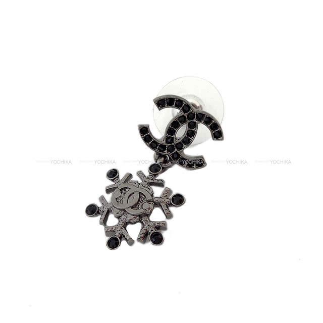2019年 秋冬 新作 CHANEL シャネル スノークリスタル ココマーク ぶらさがり ピアス AB2528 新品