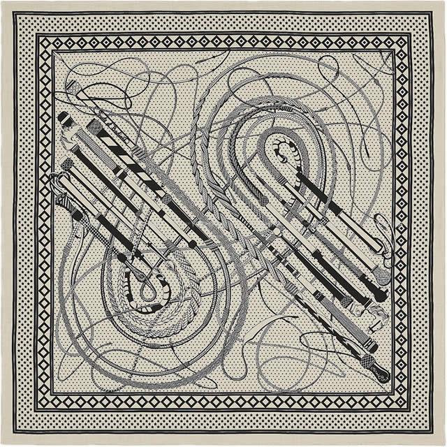 エルメス カレジェアン140 鞭とグリップ シエルシール ブラック 7173  