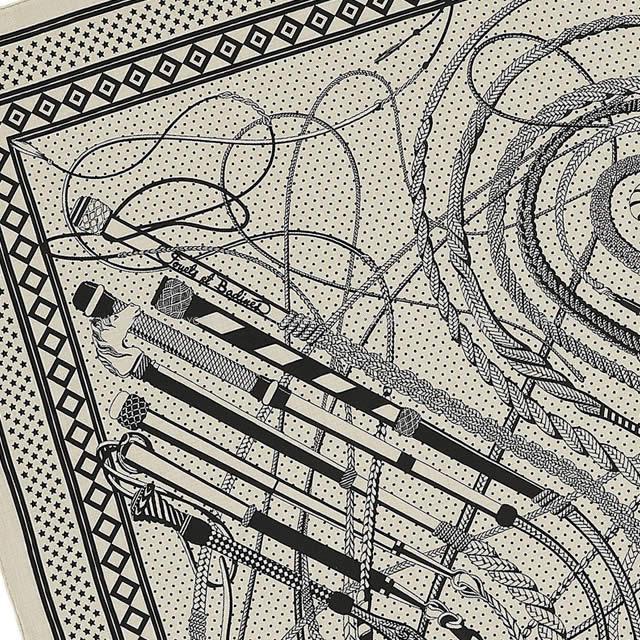 2019年秋冬 新作 HERMES エルメス ショール カレ140 "鞭とグリップ" ナチュラル