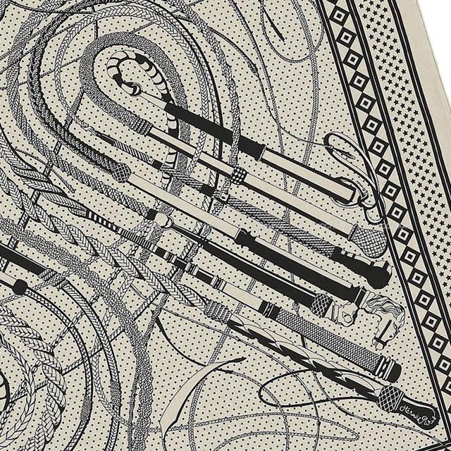 エルメス　カシシル　鞭とグリップ　2019AW 黒 2019年秋冬 新作 HERMES エルメス ショール カレ140 
