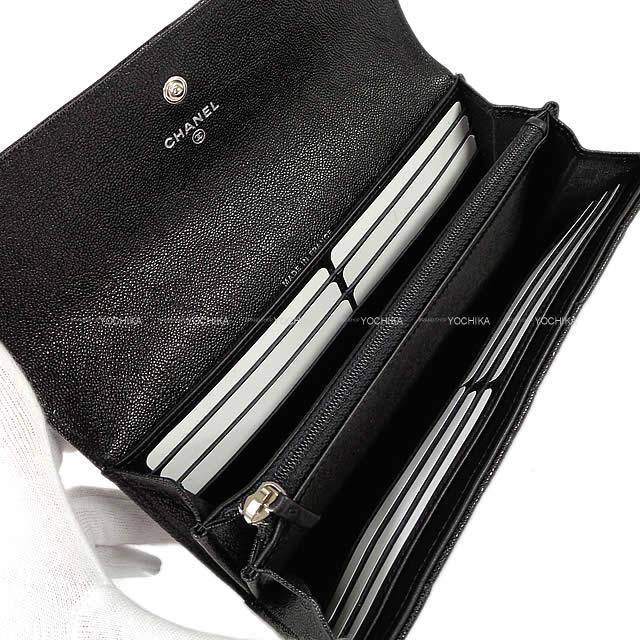 シャネル ボーイシャネル マトラッセ フラップ 長財布 黒(ブラック) グレインドカーフ A80286 新品