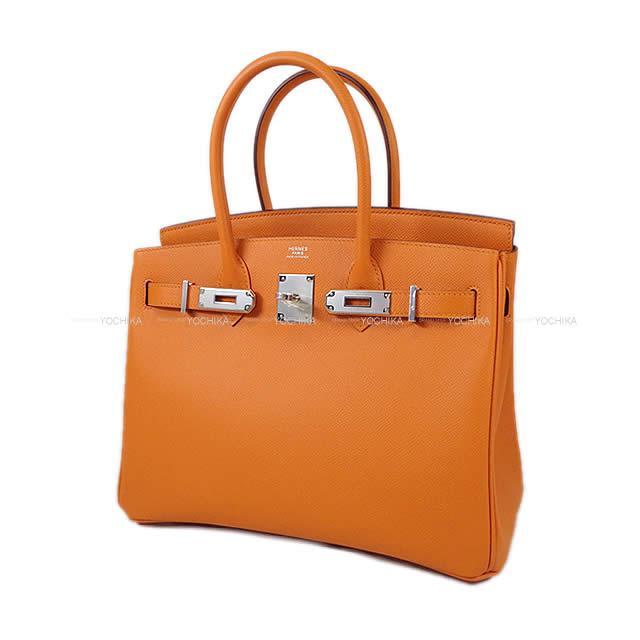 HERMES エルメス ハンドバッグ バーキン30 アプリコット エプソン シルバー金具 展示新品