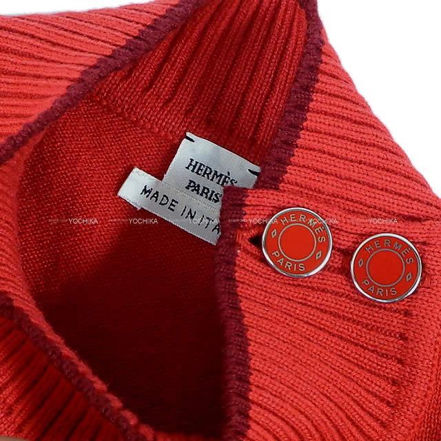 美品 エルメス ウール100% ニット セーター ボルドー 伊製 春ニット 美品 エルメス ウール100% ニット セーター ボルドー 伊製 春ニット
