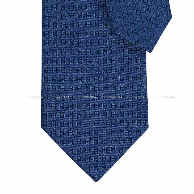 Hermes エルメス ネクタイ Hロゴ Faconnee H インディゴ シルク100 新品