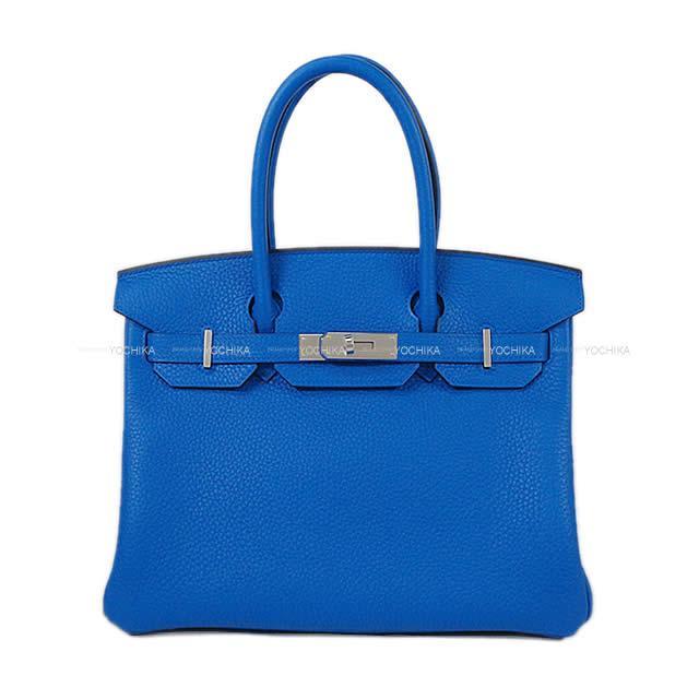 HERMES エルメス ハンドバッグ バーキン30 ヴェルソ ブルーゼリージュ/ベトン トリヨン シルバー金具 新品