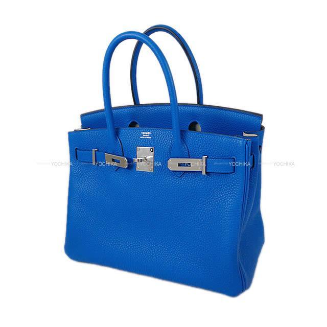 HERMES エルメス ハンドバッグ バーキン30 ヴェルソ ブルーゼリージュ/ベトン トリヨン シルバー金具 新品