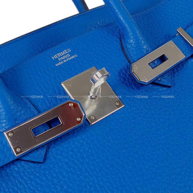 HERMES エルメス ハンドバッグ バーキン30 ヴェルソ ブルーゼリージュ/ベトン トリヨン シルバー金具 新品